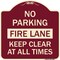 Signmission No Parking Fire Lane Keep Clear All Times Heavy-Gauge Aluminum Sign, 18" x 18", BU-1818-23620 A-DES-BU-1818-23620 - alternate 1